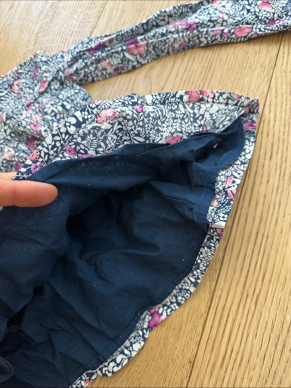 GAP Navy Floral Long Sleeve Top with Pink butterfly 5T
